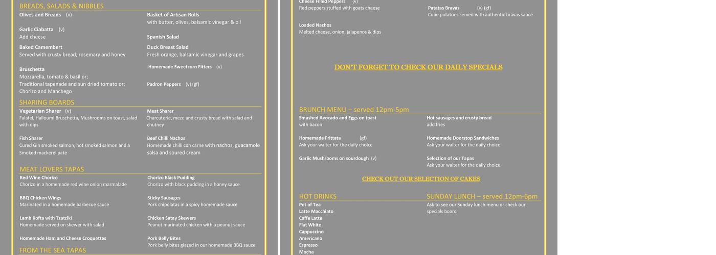 Groves - Restaurant and Bar Menu