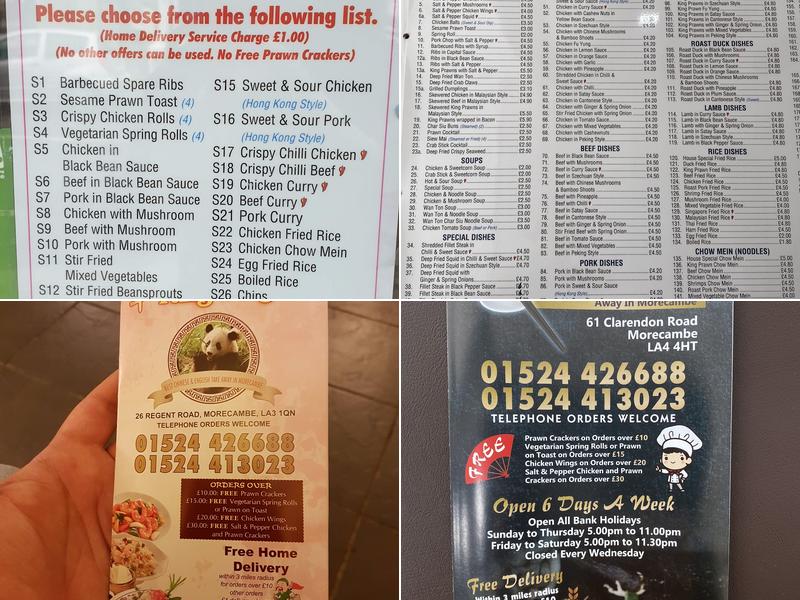 Yang Sing Chinese Takeaway Menu