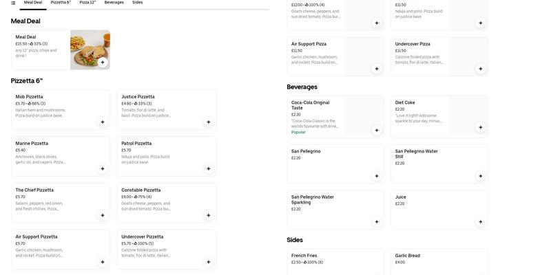 The Pizza Authority Menu