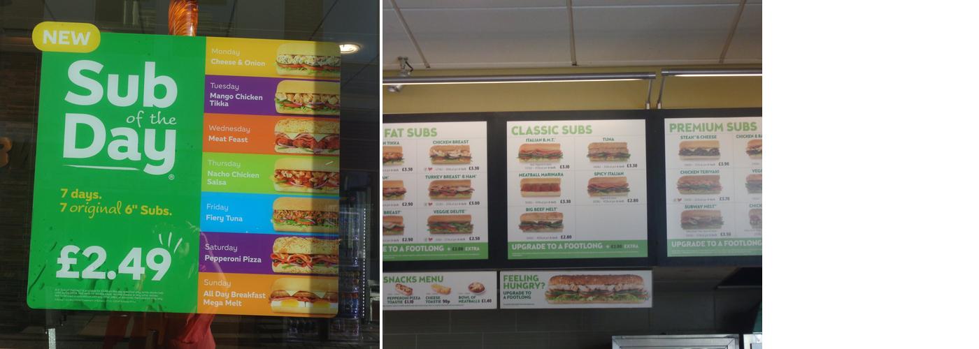 Subway Menu