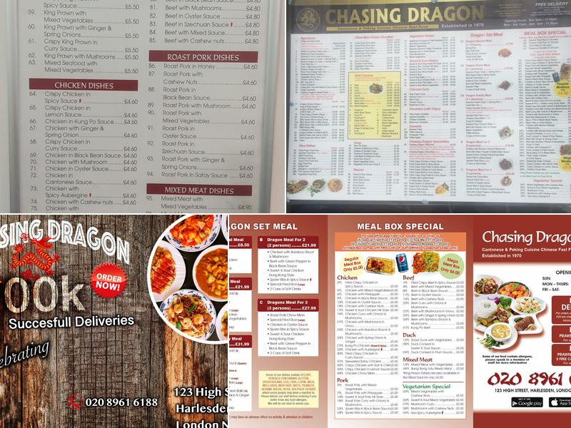 Chasing Dragon Menu