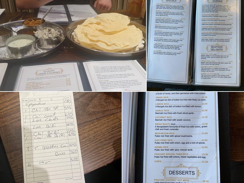 Prachee - Port Solent Menu