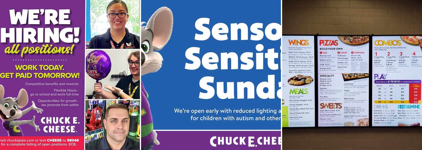 Chuck E. Cheese Menu