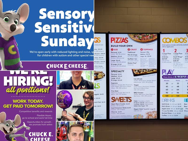 Chuck E. Cheese Menu