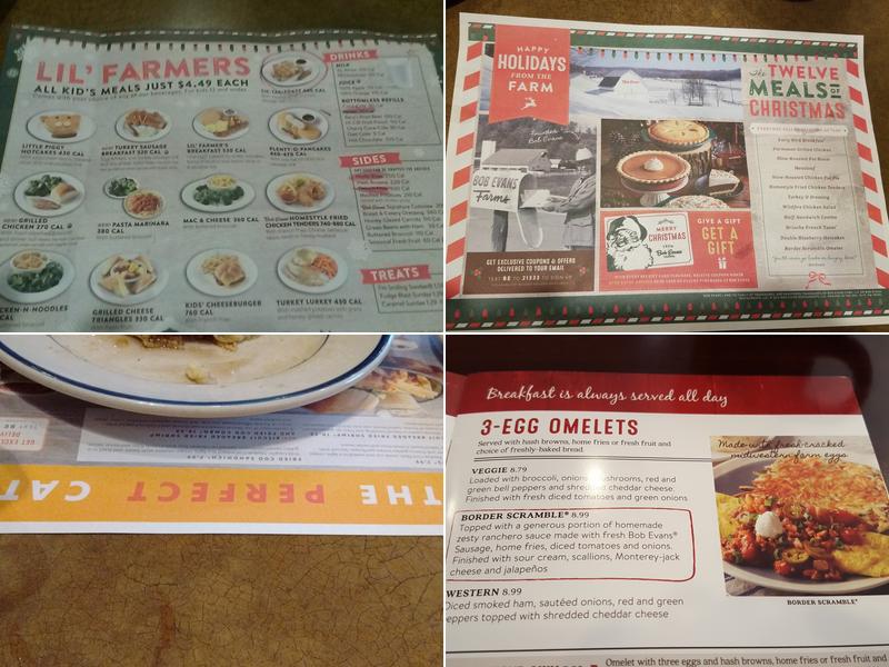 Bob Evans Menu