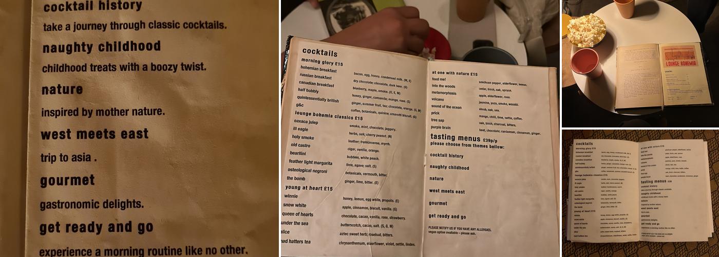 Lounge Bohemia - by appointment Menu