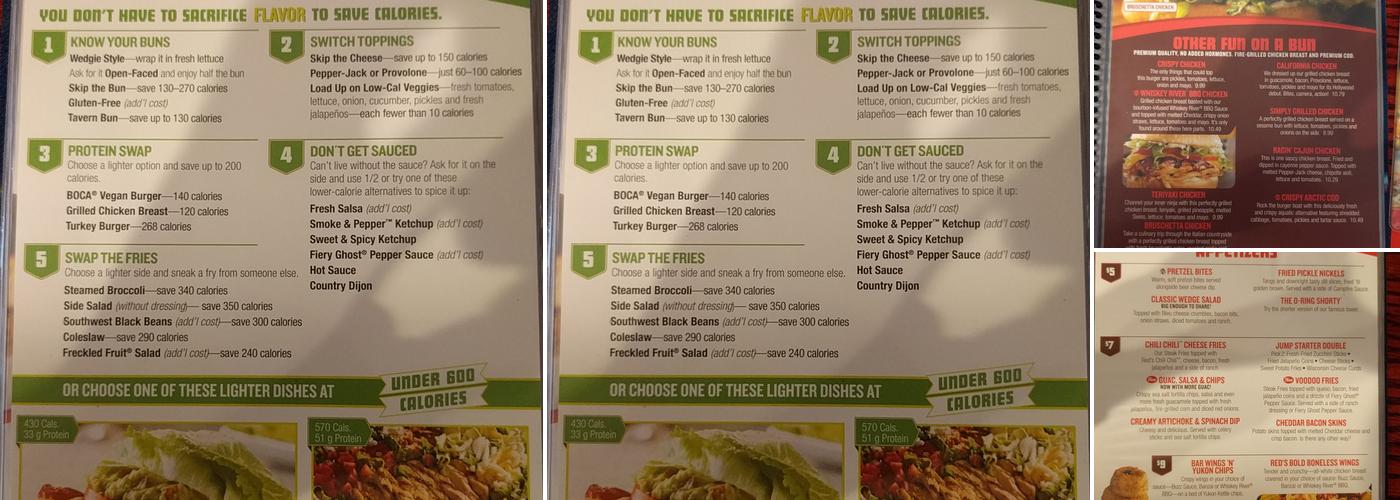 Red Robin Gourmet Burgers and Brews Menu