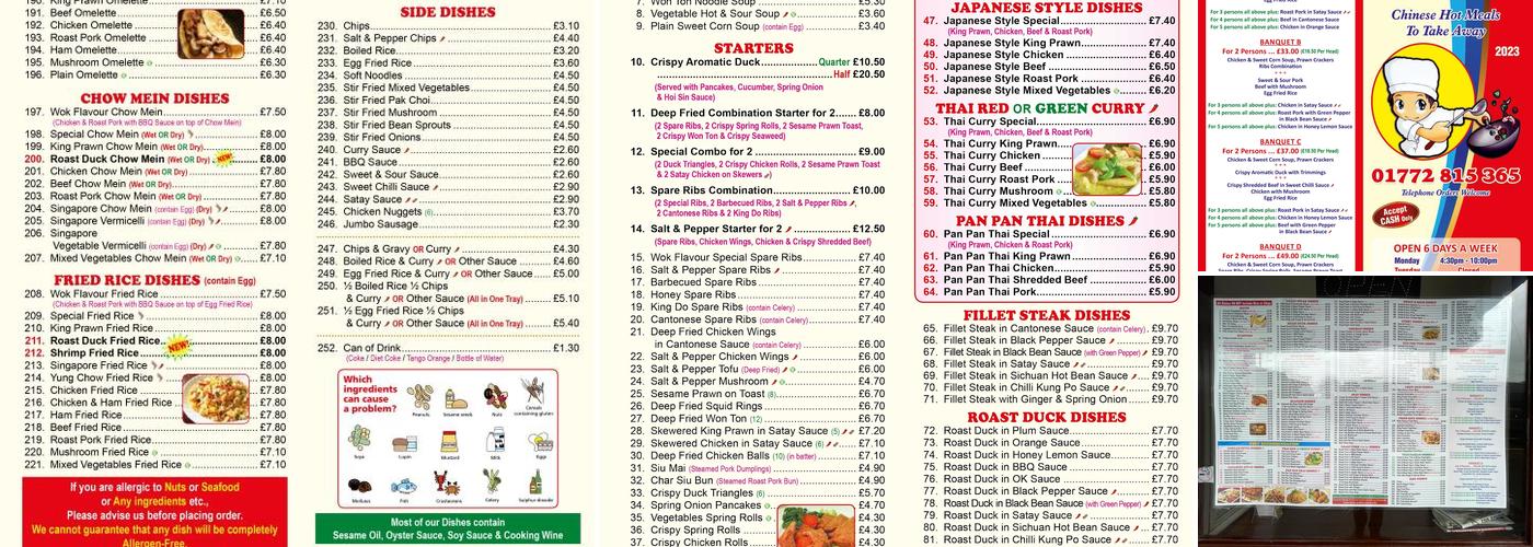 Wok Flavour Menu