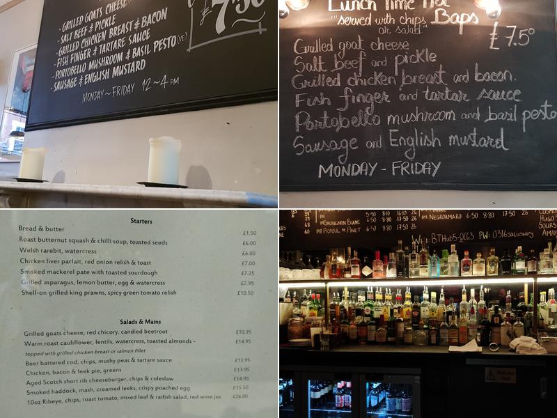 The Salusbury Pub Menu