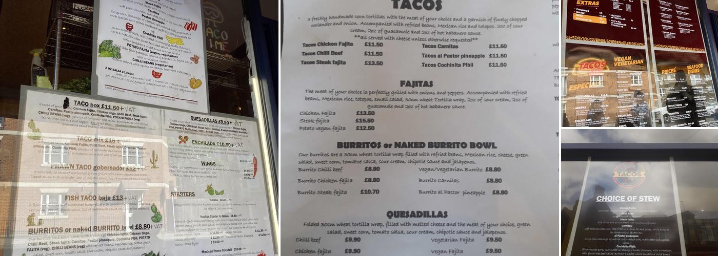 Tacos MX Fulham Menu