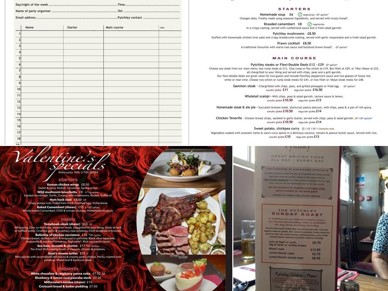 The Pytchley Inn Menu