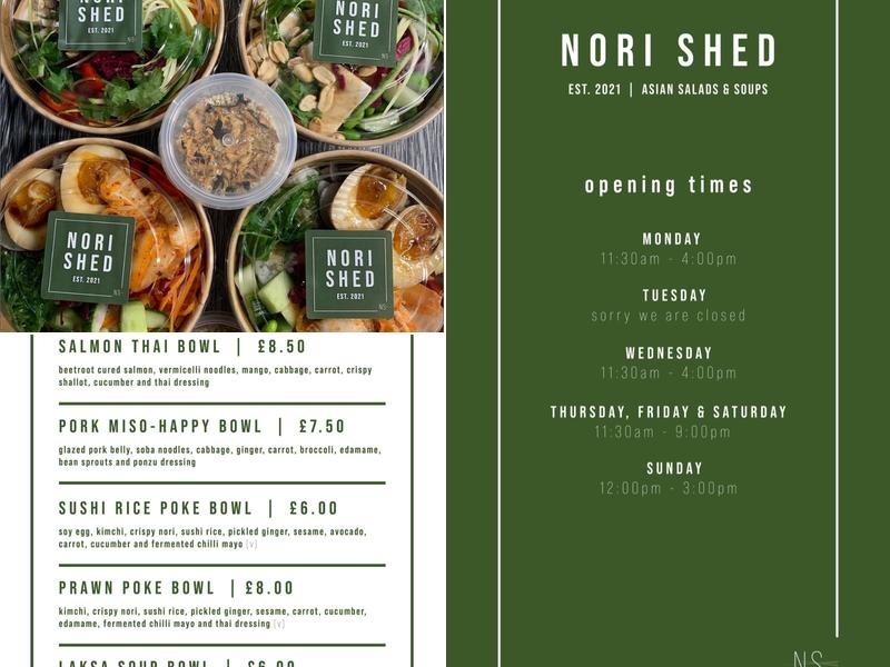 Nori shed ltd Menu
