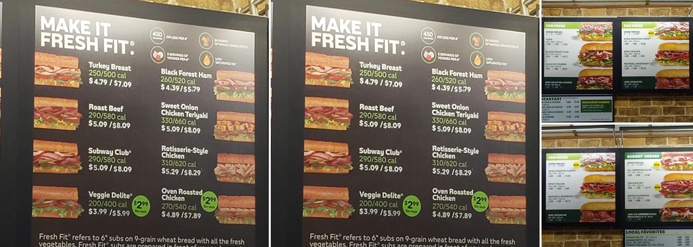 Subway Menu