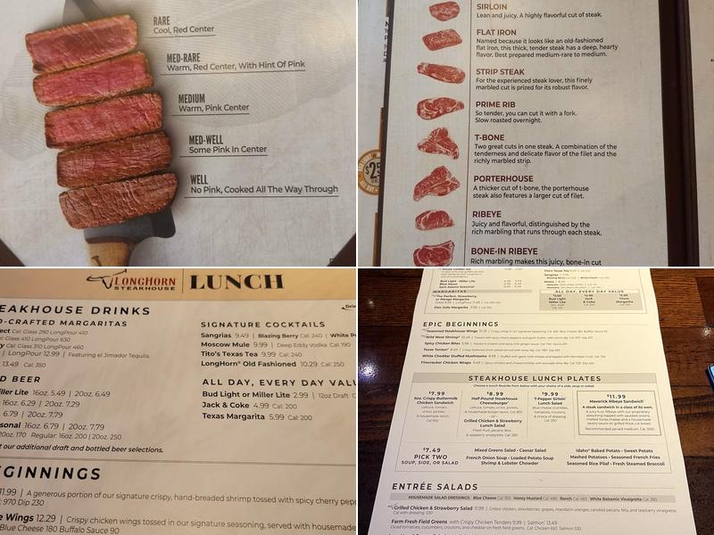LongHorn Steakhouse Menu