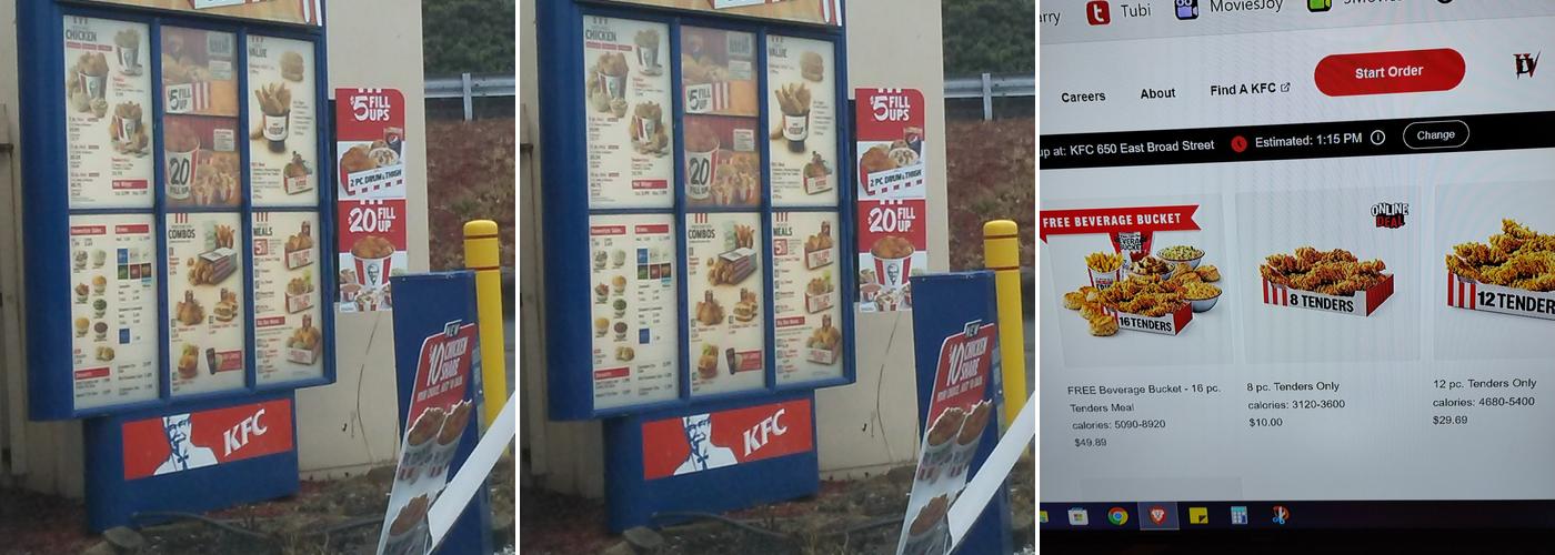 KFC Menu