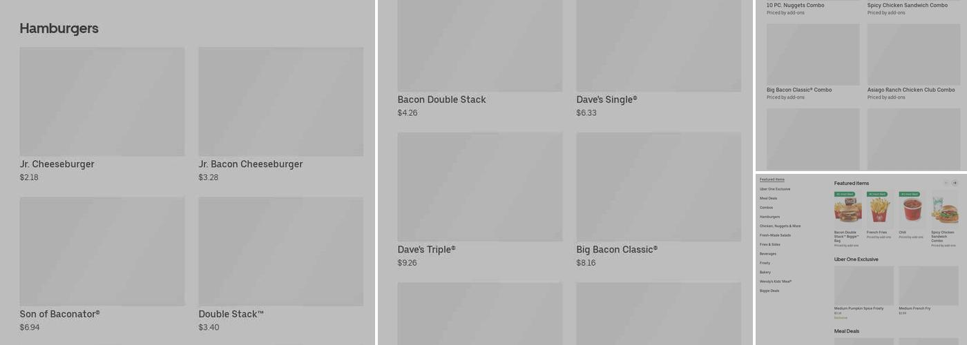 Wendy's Menu