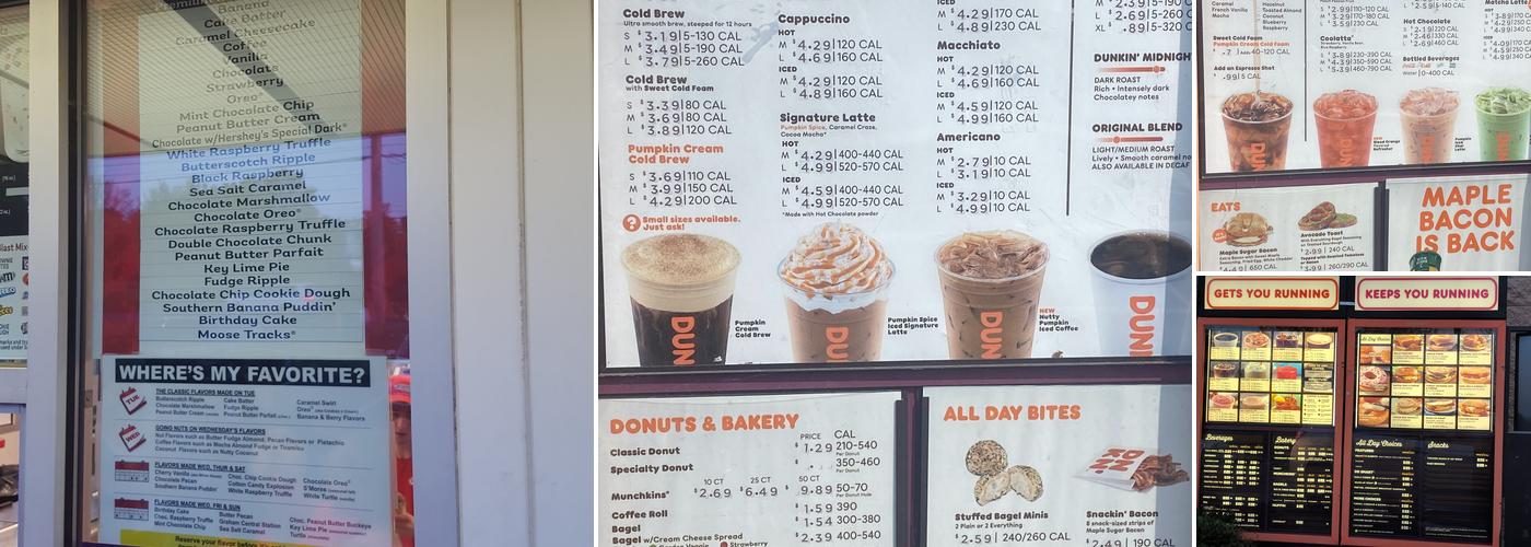 Dunkin' Menu