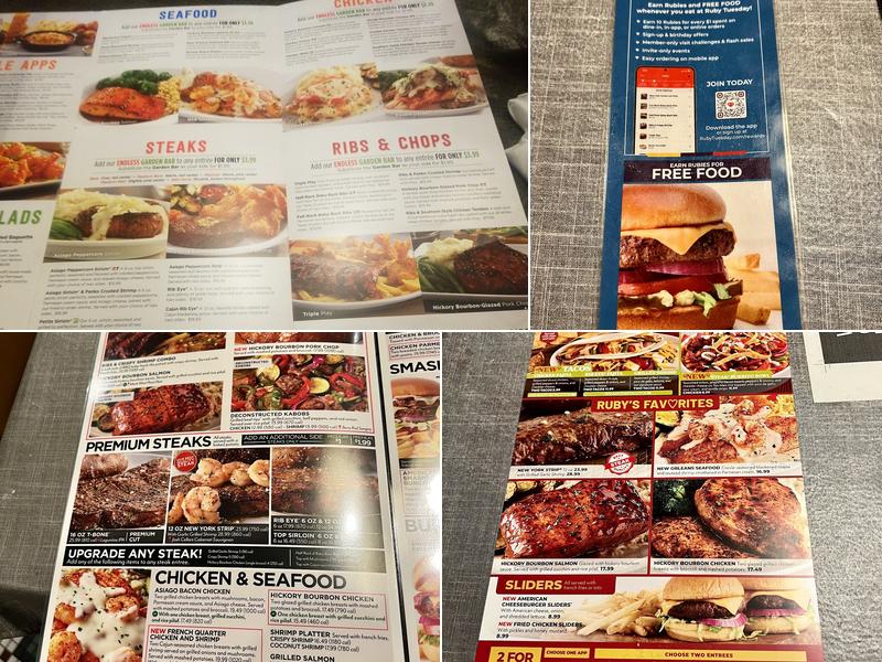 Ruby Tuesday Menu