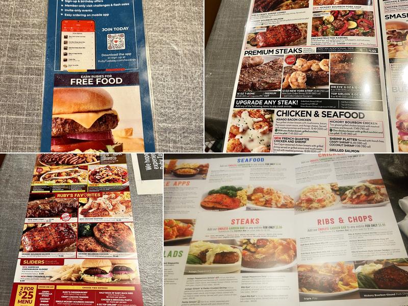 Ruby Tuesday Menu
