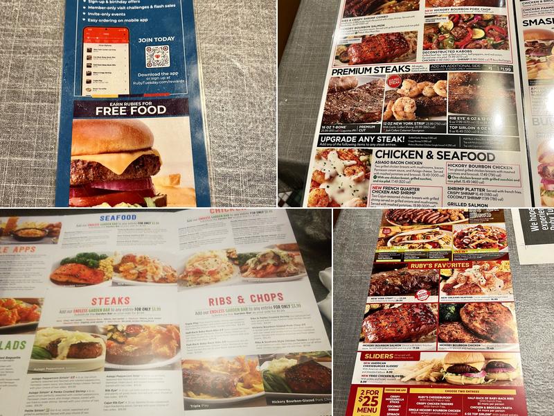Ruby Tuesday Menu