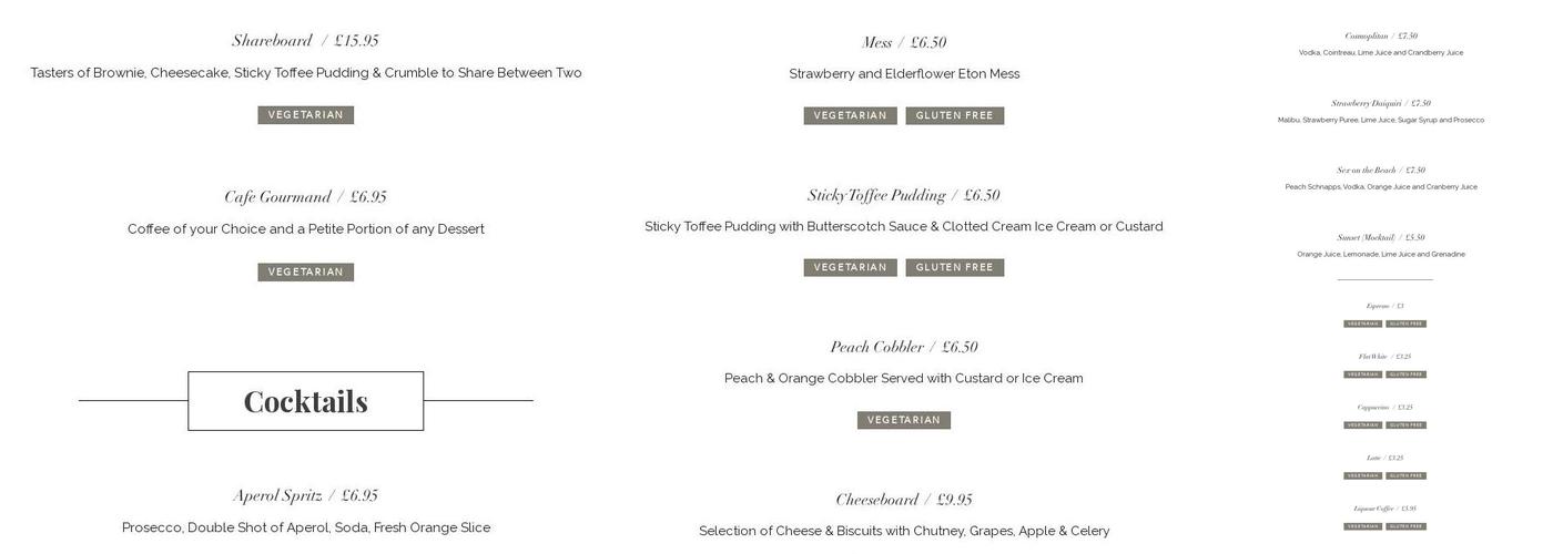Christopher's Menu