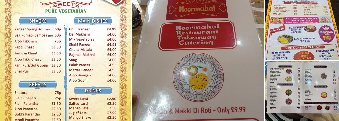 NoorMahal Sweets Southall Menu