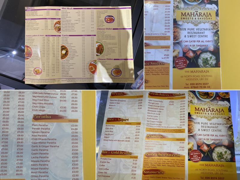 The Maharaja Sweets & Savouries Menu