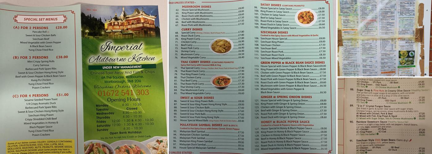 The Aldbourne Kitchen Menu