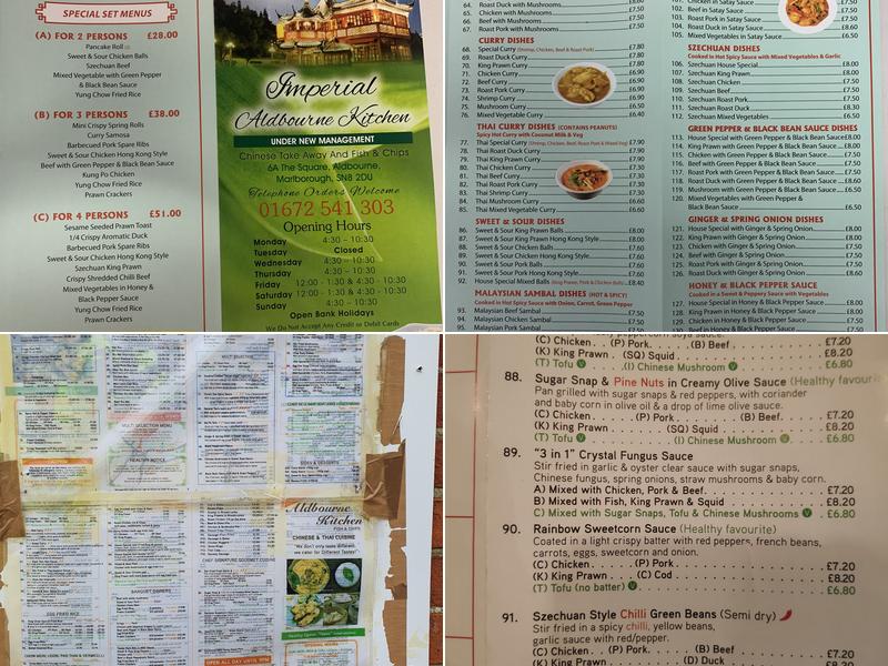 The Aldbourne Kitchen Menu