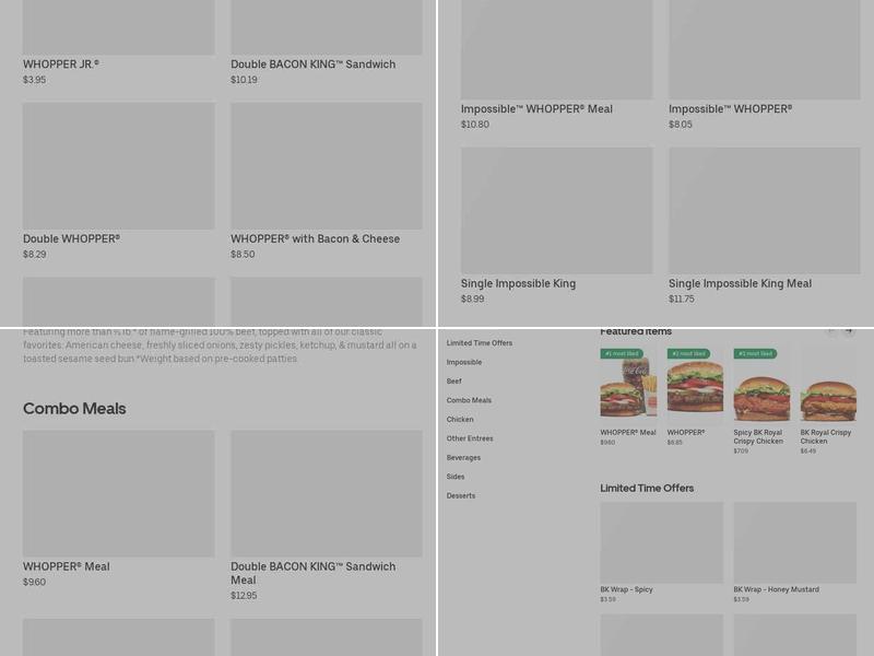 Burger King Menu