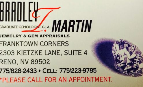 Bradley T. Martin Graduate Gemologist and Jewelry Appraiser (G.I.A.)