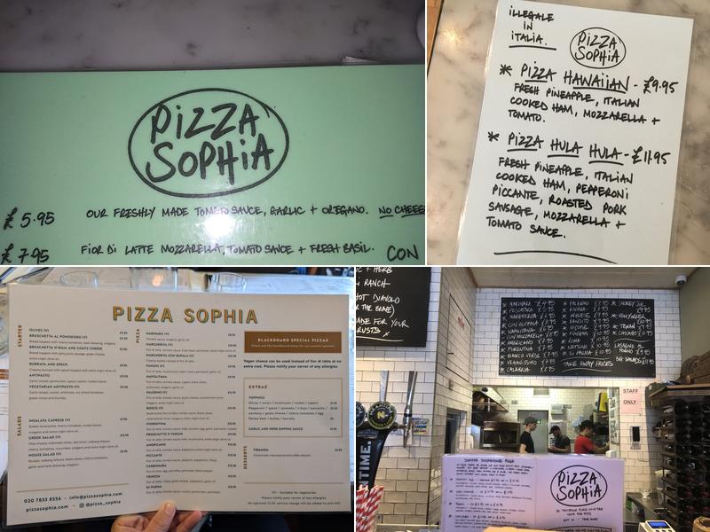 Pizza Sophia Menu