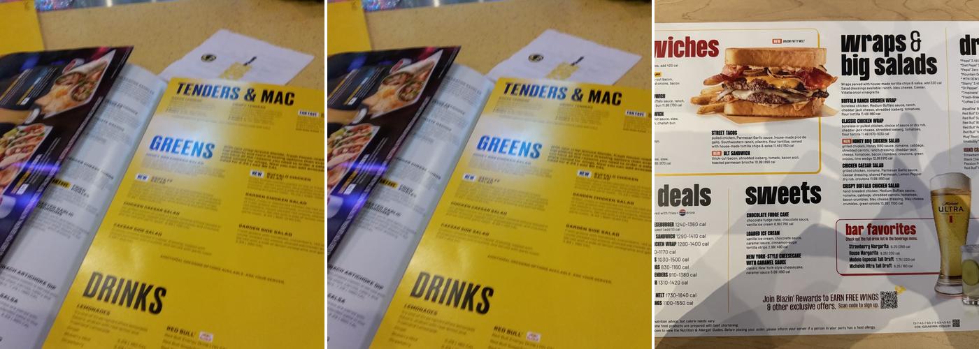 Buffalo Wild Wings Menu