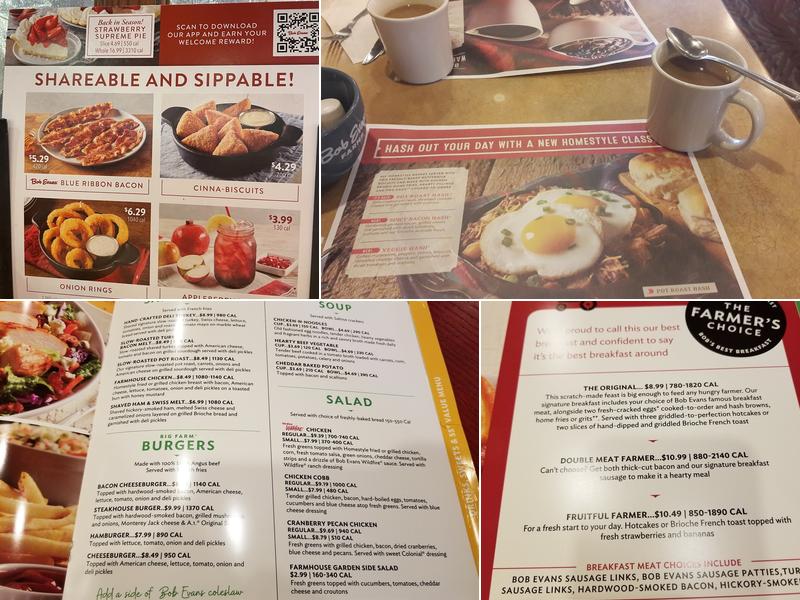 Bob Evans Menu