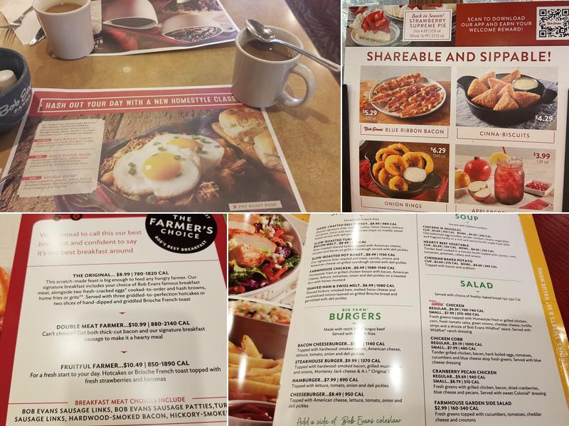 Bob Evans Menu