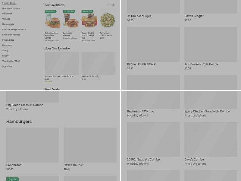 Wendy's Menu