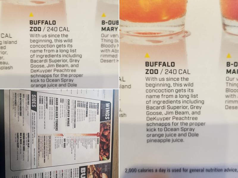 Buffalo Wild Wings Menu