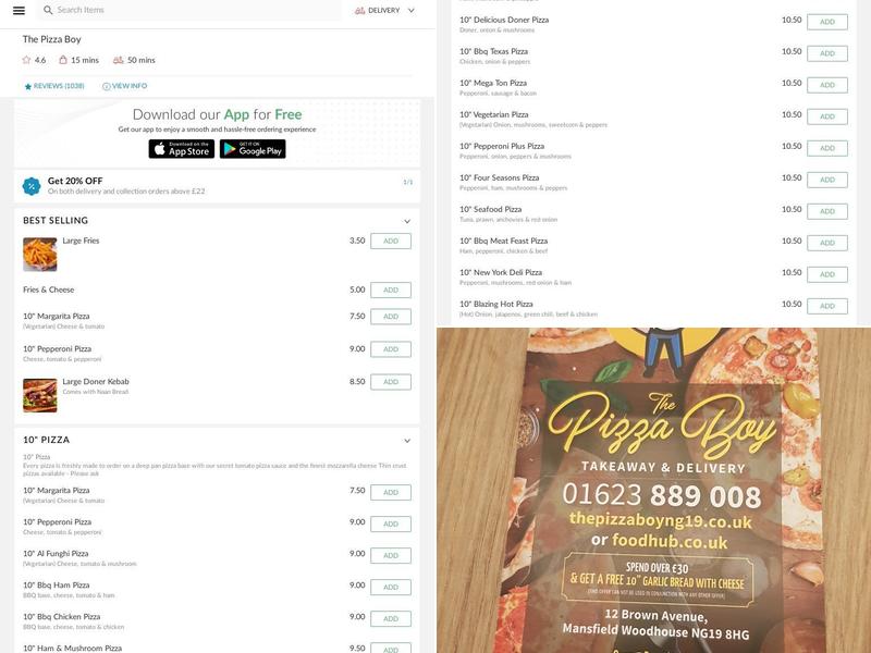 The Pizza Boy Menu