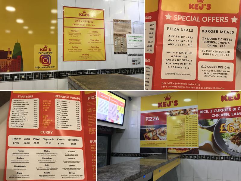 Kej’s Manchester Menu