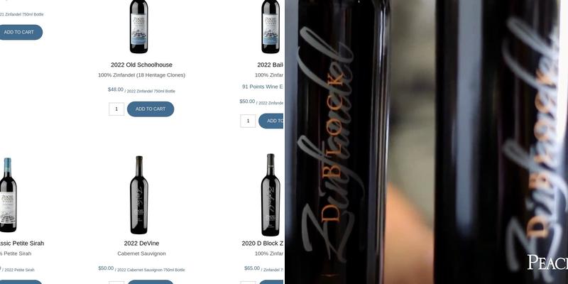 Peachy Canyon Winery Tasting Room Menu