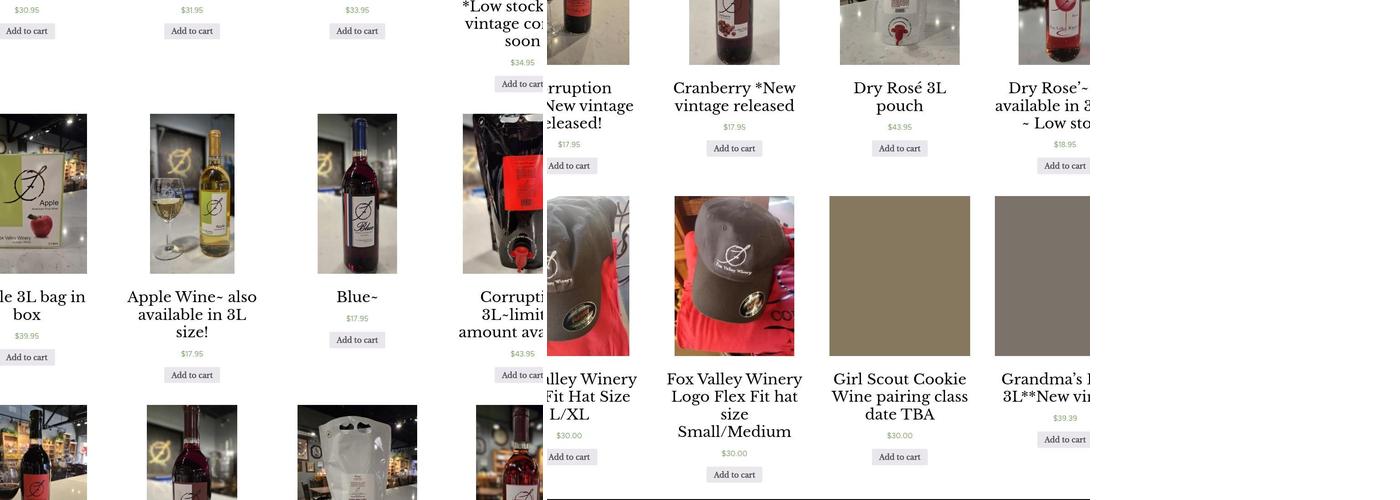 Fox Valley Winery Inc Menu