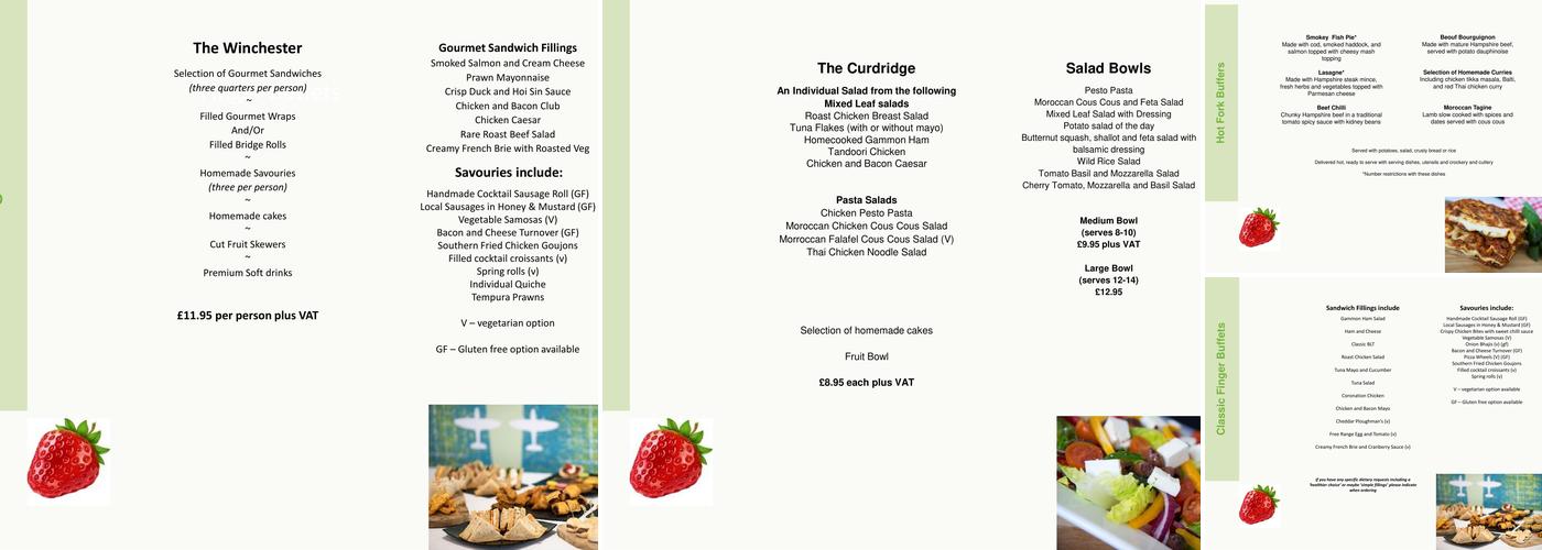 The flying boat cafe Menu