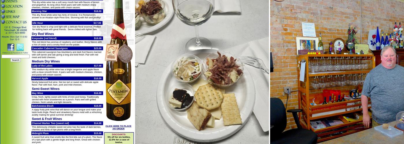 Pentamere Winery Menu