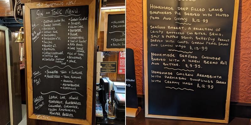 Bulls Head Inn Menu