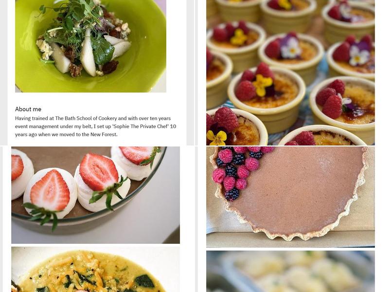 Sophie The Private Chef Menu