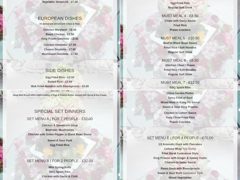 Must Go Chinagarden Menu