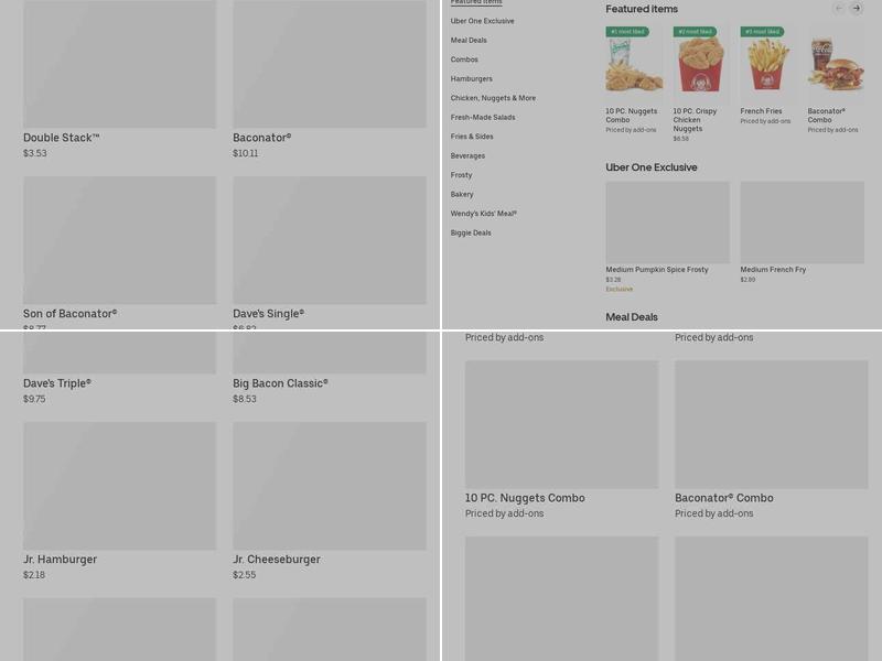 Wendy's Menu