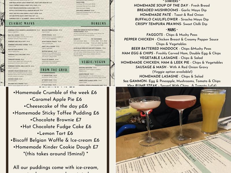 Red Lion Corley Moor Menu