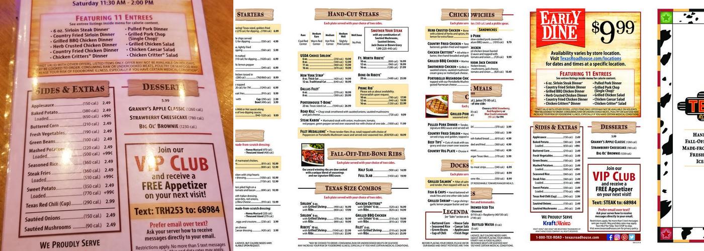 Texas Roadhouse Menu