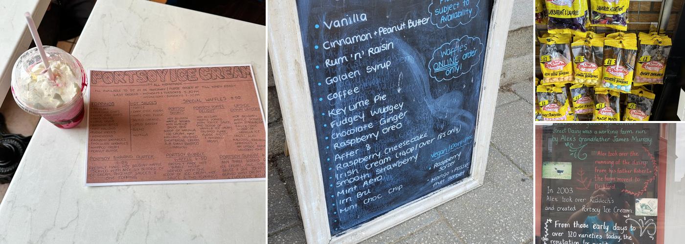 Portsoy Ice Cream Menu